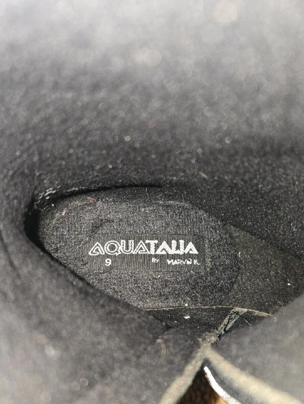 Aquatalia By Marvin K. Black Suede Weather Proof Knee High
